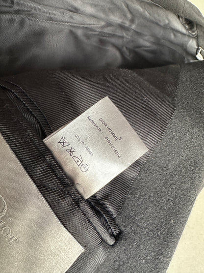 Dior Homme AW06 “These grey days” Peak lapel wool/cashmere blend coat