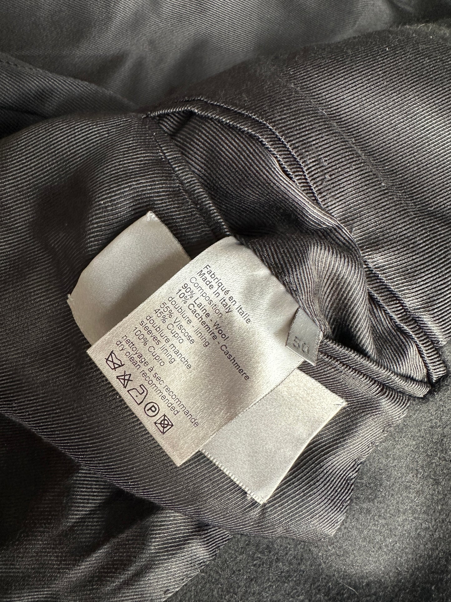 Dior Homme AW06 “These grey days” Peak lapel wool/cashmere blend coat