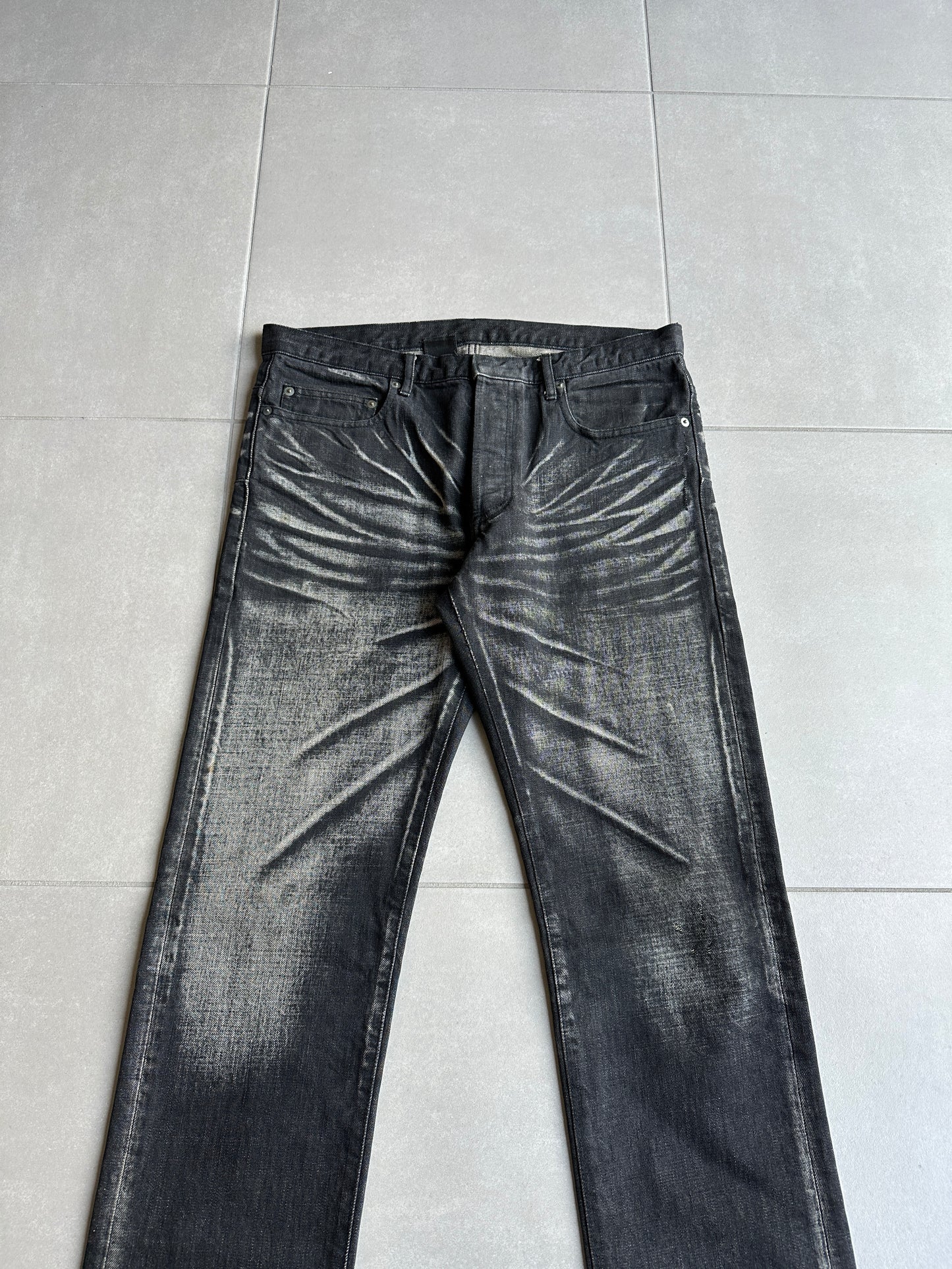 Dior Homme SS03 “Follow Me” MIJ Whiskered washed clawmark denim