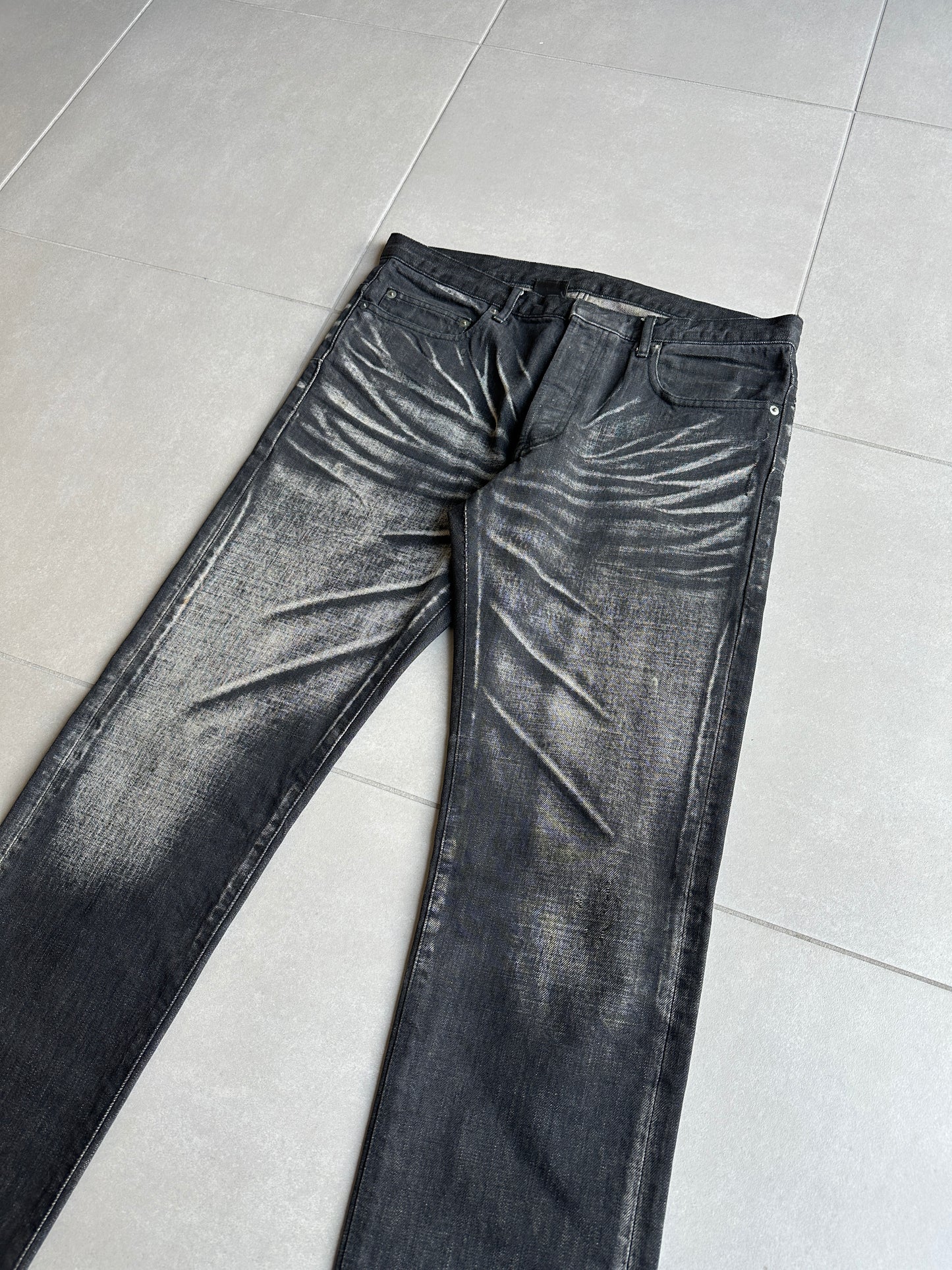 Dior Homme SS03 “Follow Me” MIJ Whiskered washed clawmark denim