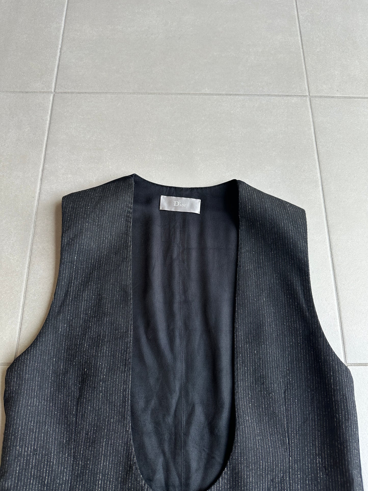 Dior Homme AW06 "These grey days" pinstripe waistcoat