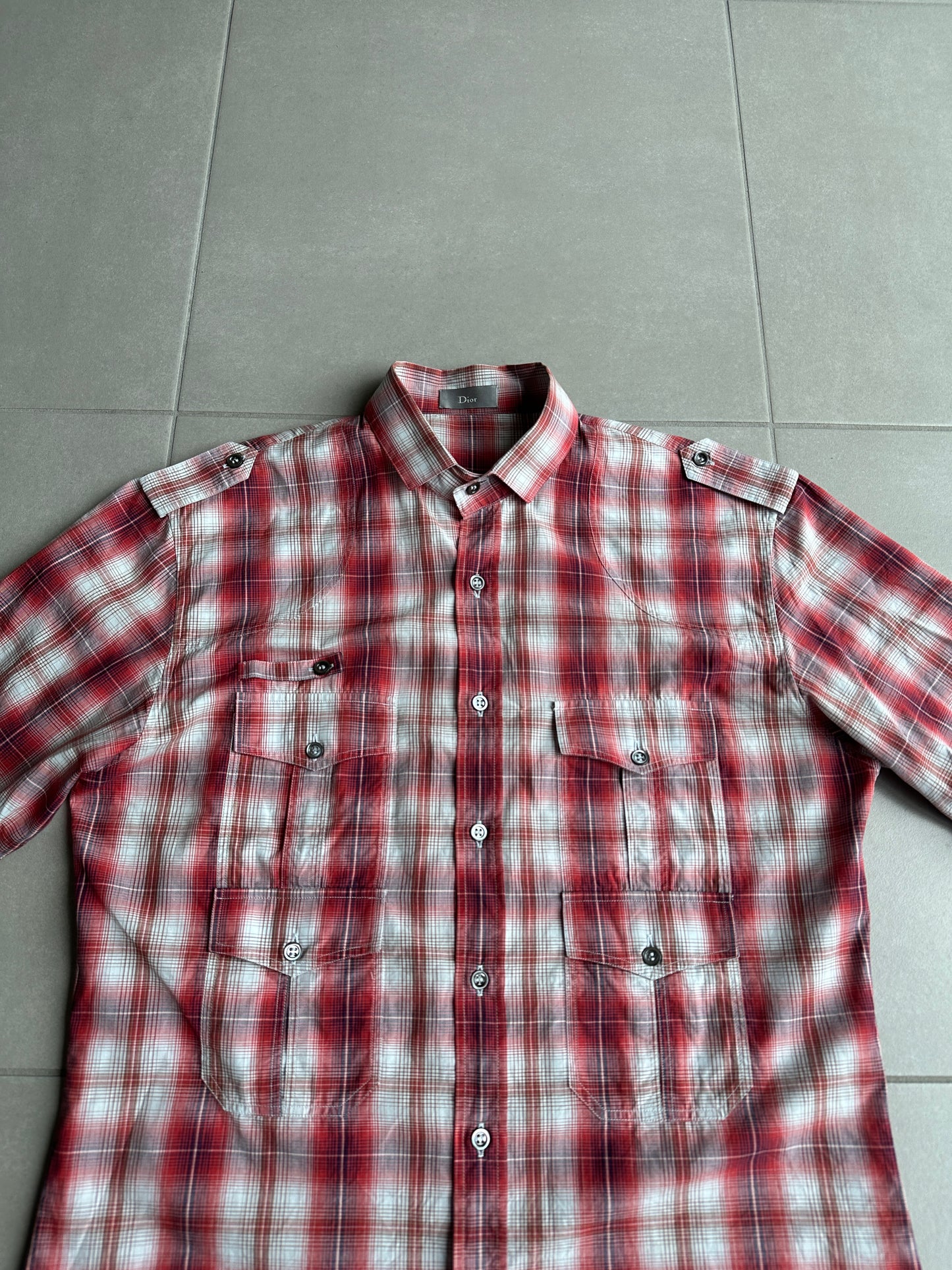 Dior Homme  Dior Homme SS06 Military plaid button up shirt