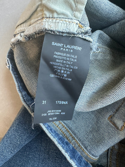 Saint Laurent Paris AW19 D02 washed whiskered distressed denim