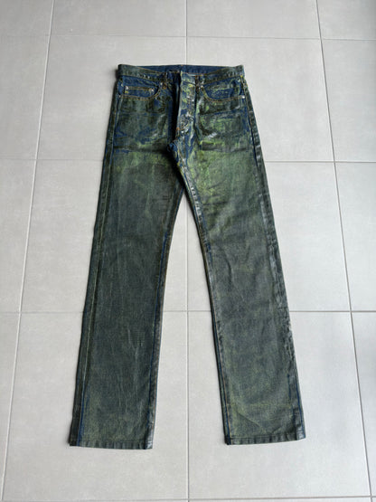 Dior Homme by Hedi Slimane AW03 "Luster" green waxed denim