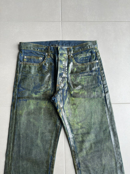 Dior Homme by Hedi Slimane AW03 "Luster" green waxed denim