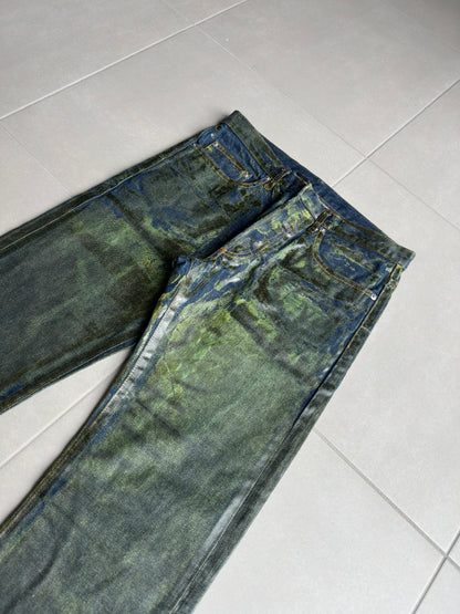 Dior Homme by Hedi Slimane AW03 "Luster" green waxed denim
