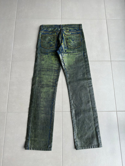 Dior Homme by Hedi Slimane AW03 "Luster" green waxed denim