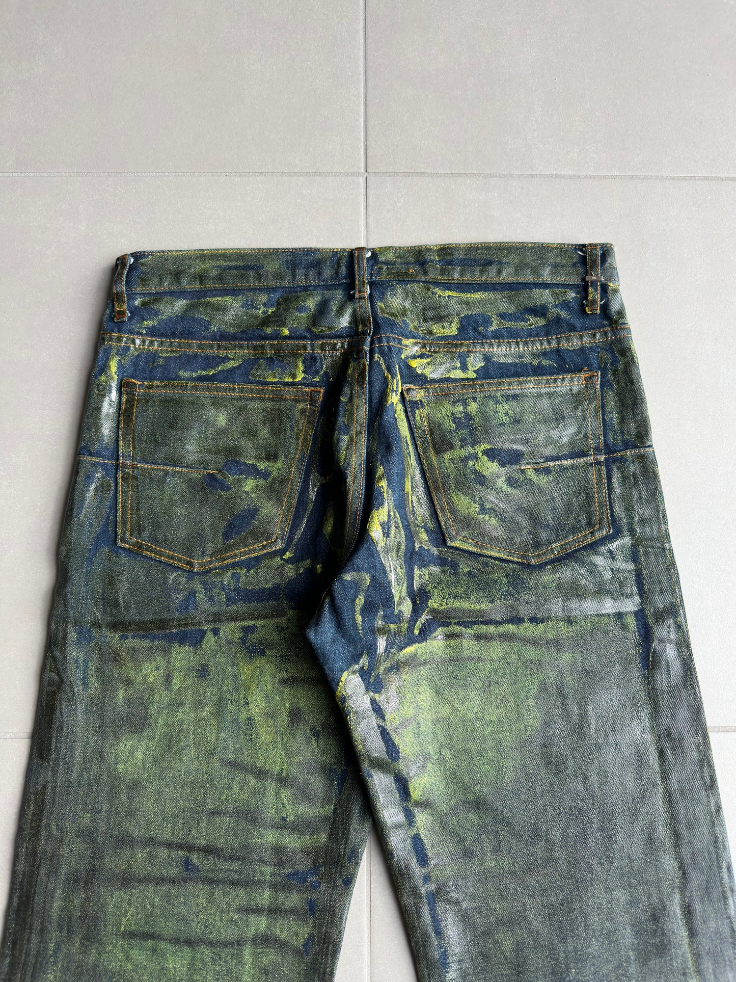Dior Homme by Hedi Slimane AW03 "Luster" green waxed denim