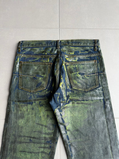 Dior Homme by Hedi Slimane AW03 "Luster" green waxed denim