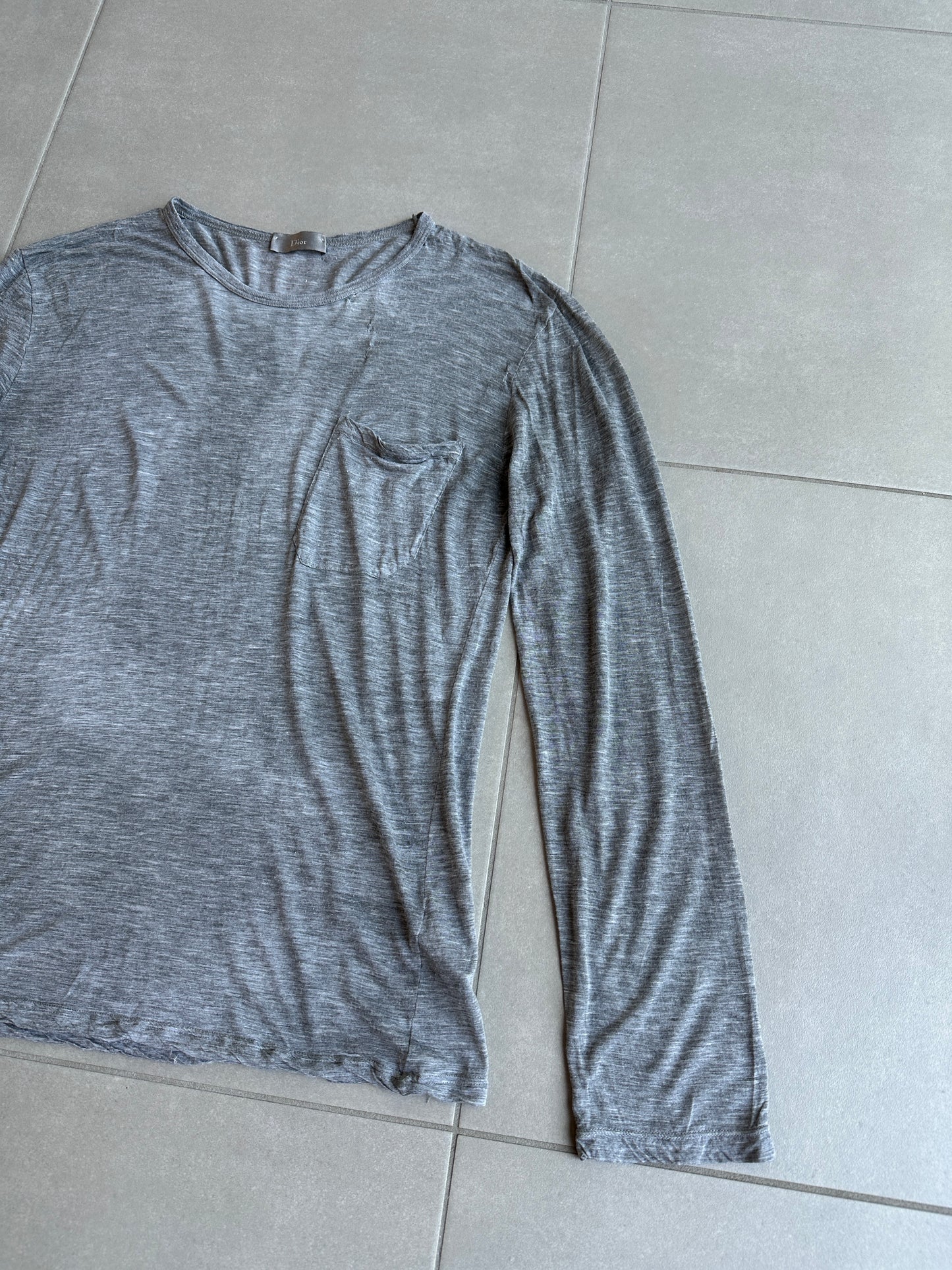 Dior Homme SS06 Semi sheer long sleeve pocket shirt