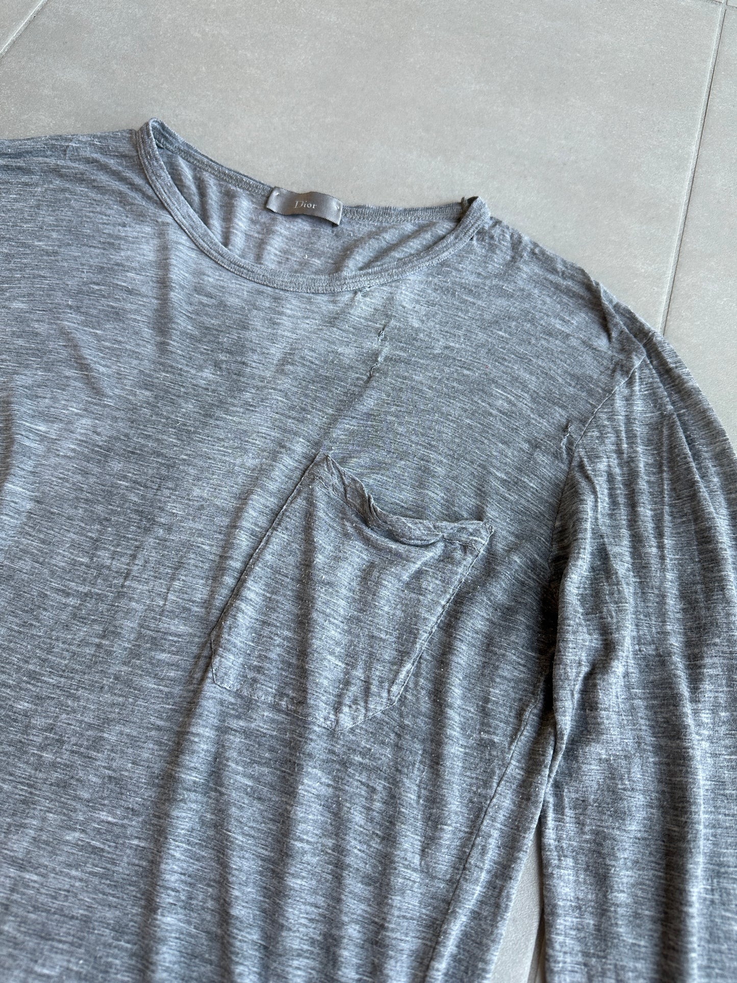 Dior Homme SS06 Semi sheer long sleeve pocket shirt