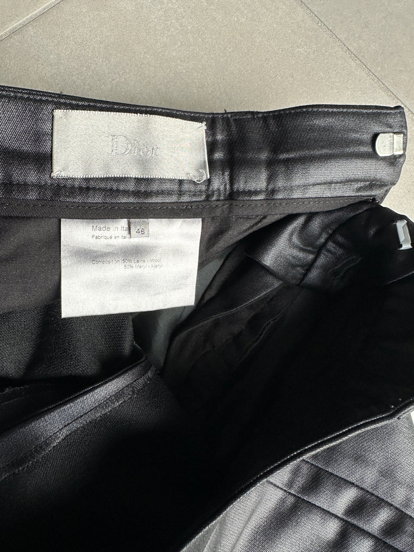Dior homme AW02 “reflexion” coated trousers