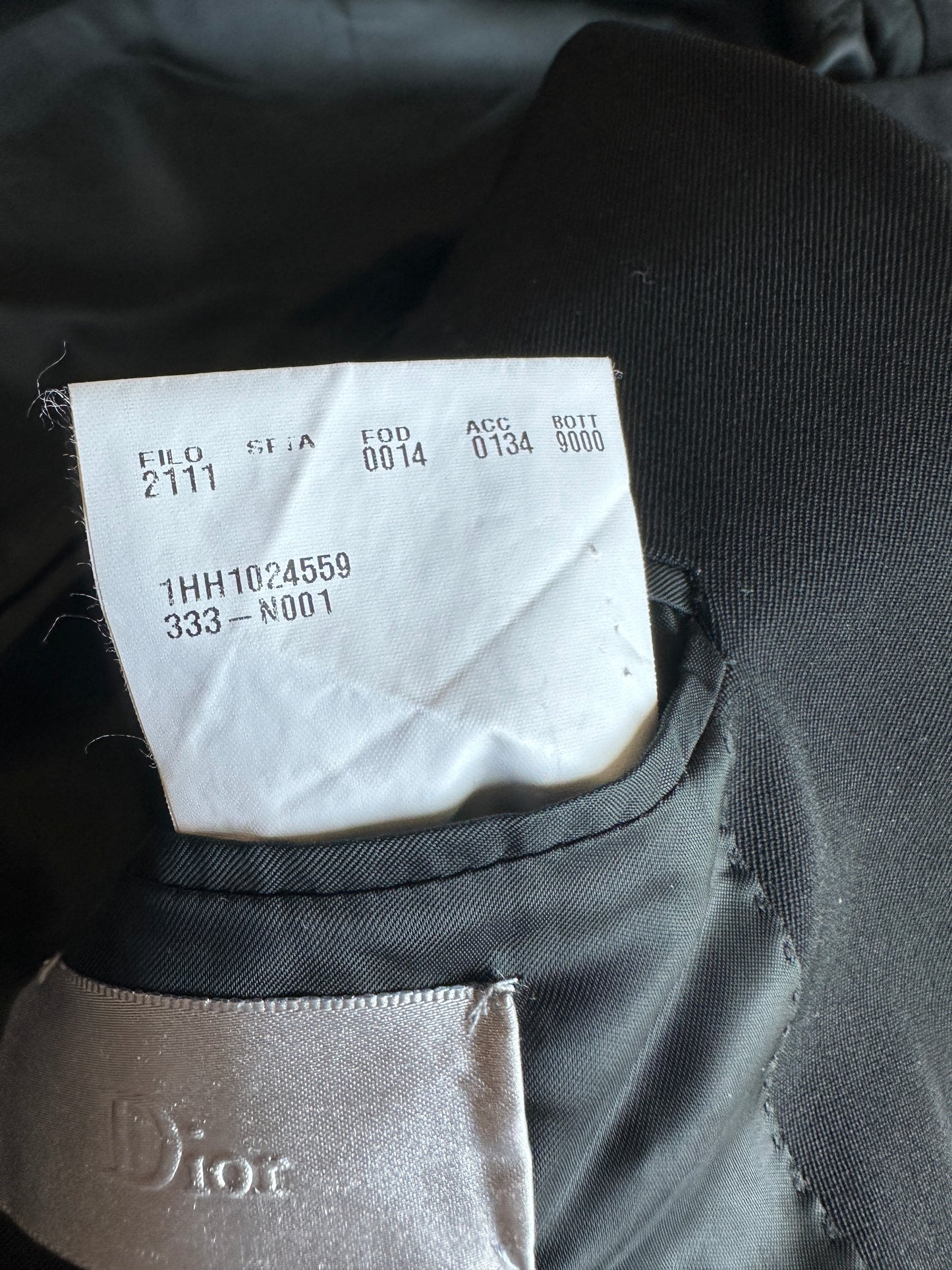 Dior Homme AW01 “Solitaire” Wool suit