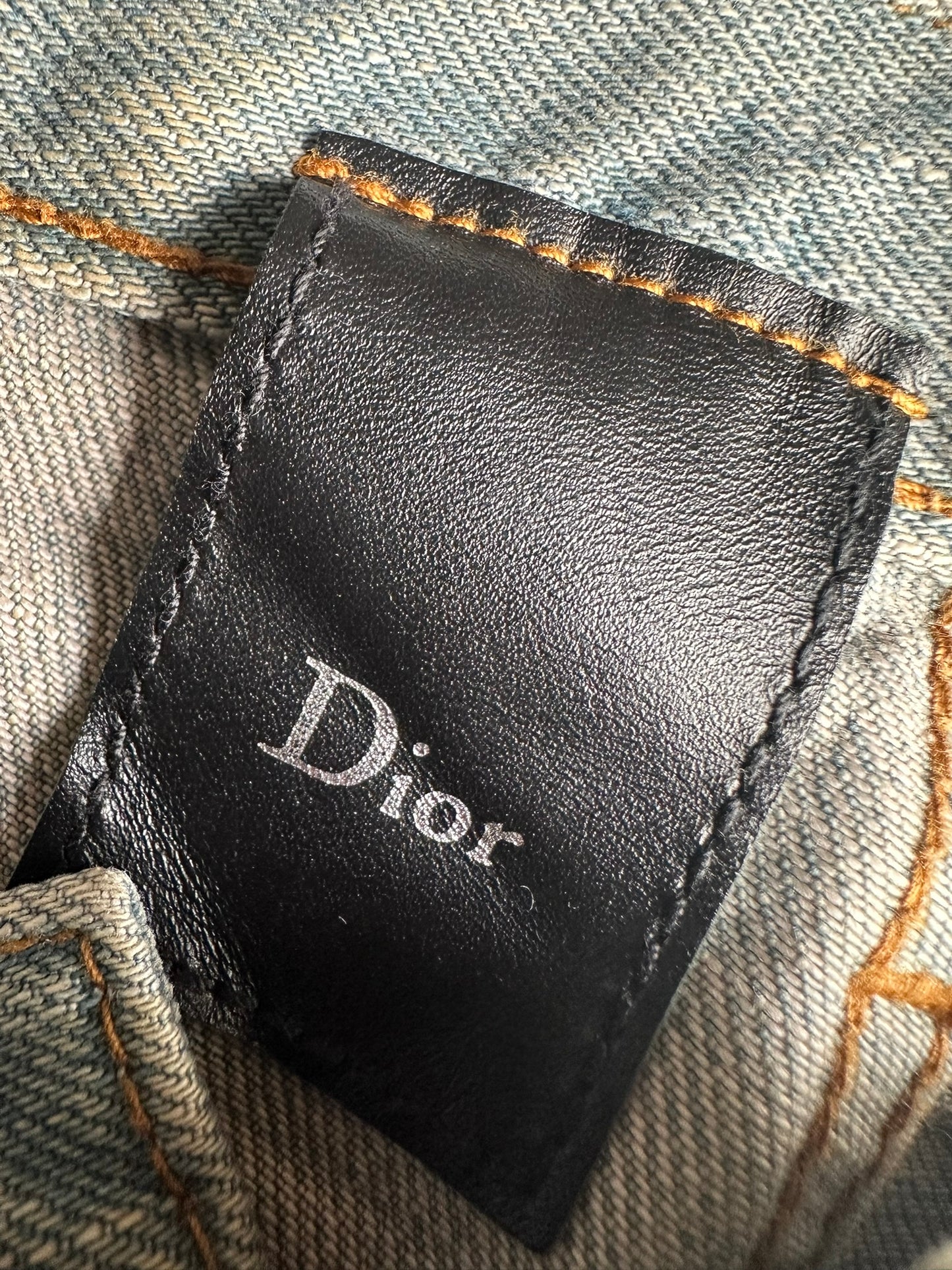 Dior Homme SS04 “Strip” waxed bleu claire clawmark denim