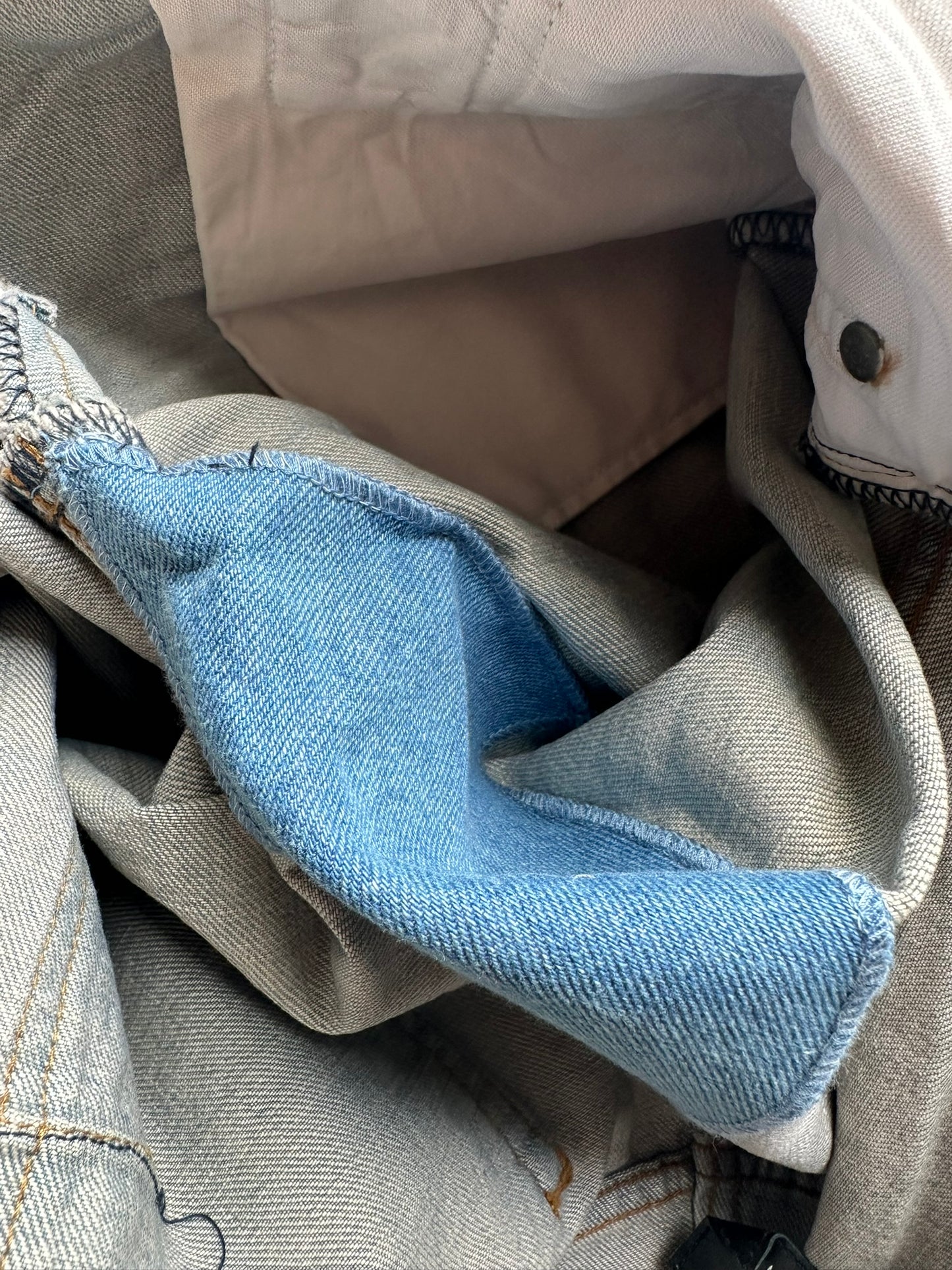 Dior Homme SS04 “Strip” waxed bleu claire clawmark denim