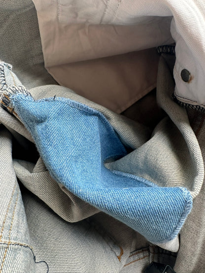 Dior Homme SS04 “Strip” waxed bleu claire clawmark denim