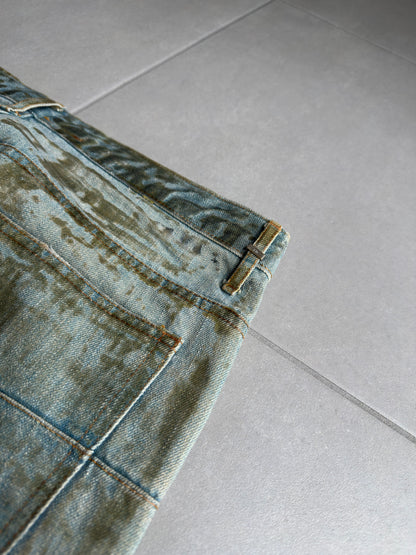 Dior Homme SS04 “Strip” waxed bleu claire clawmark denim