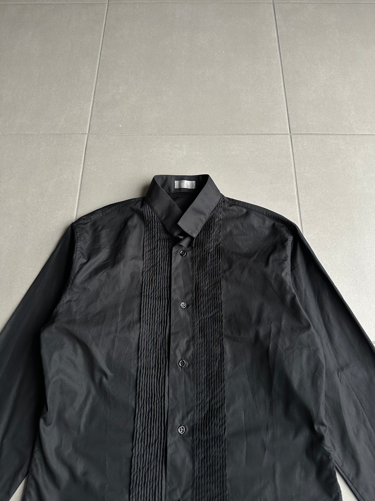 Dior Homme AW05 “In the morning” frill button up tuxedo shirt