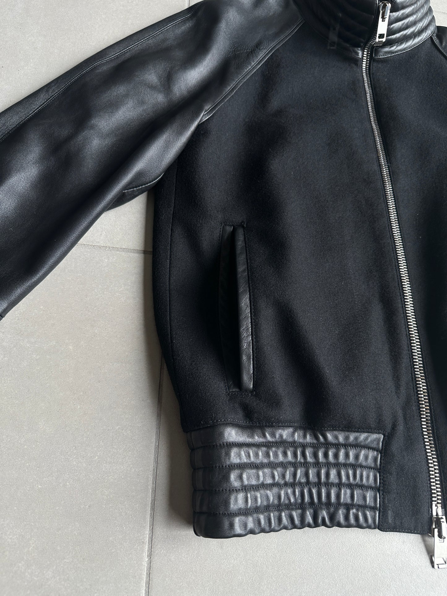 Dior Homme AW04 “VOTC” wool/cashmere leather bomber jacket