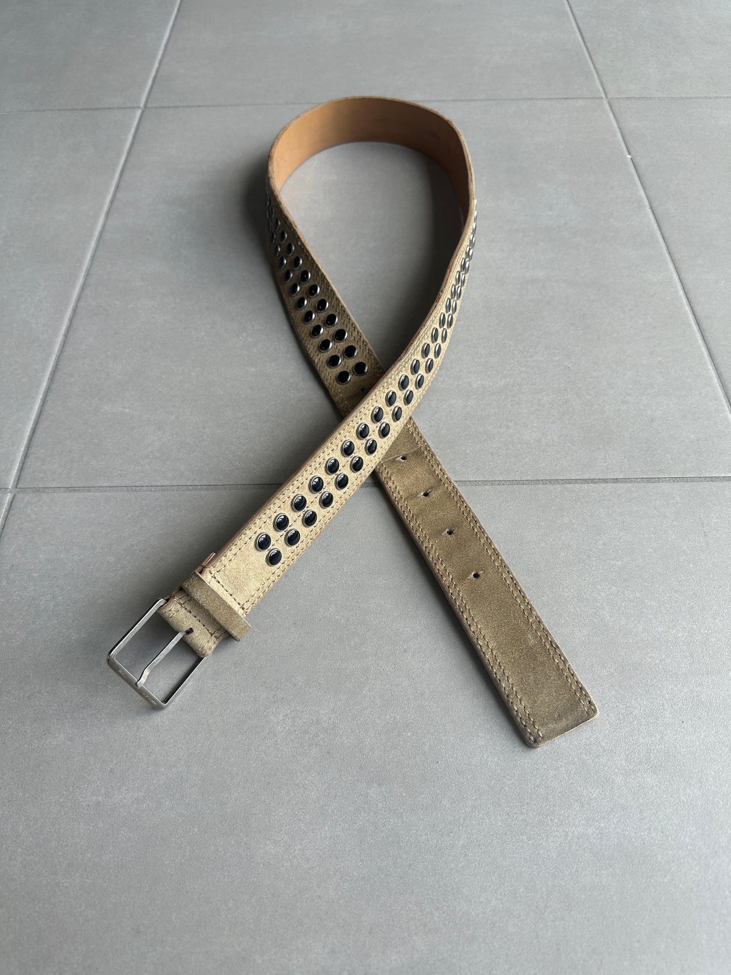 Dior Homme AW04 "Victim of the crime" suede studded leather belt