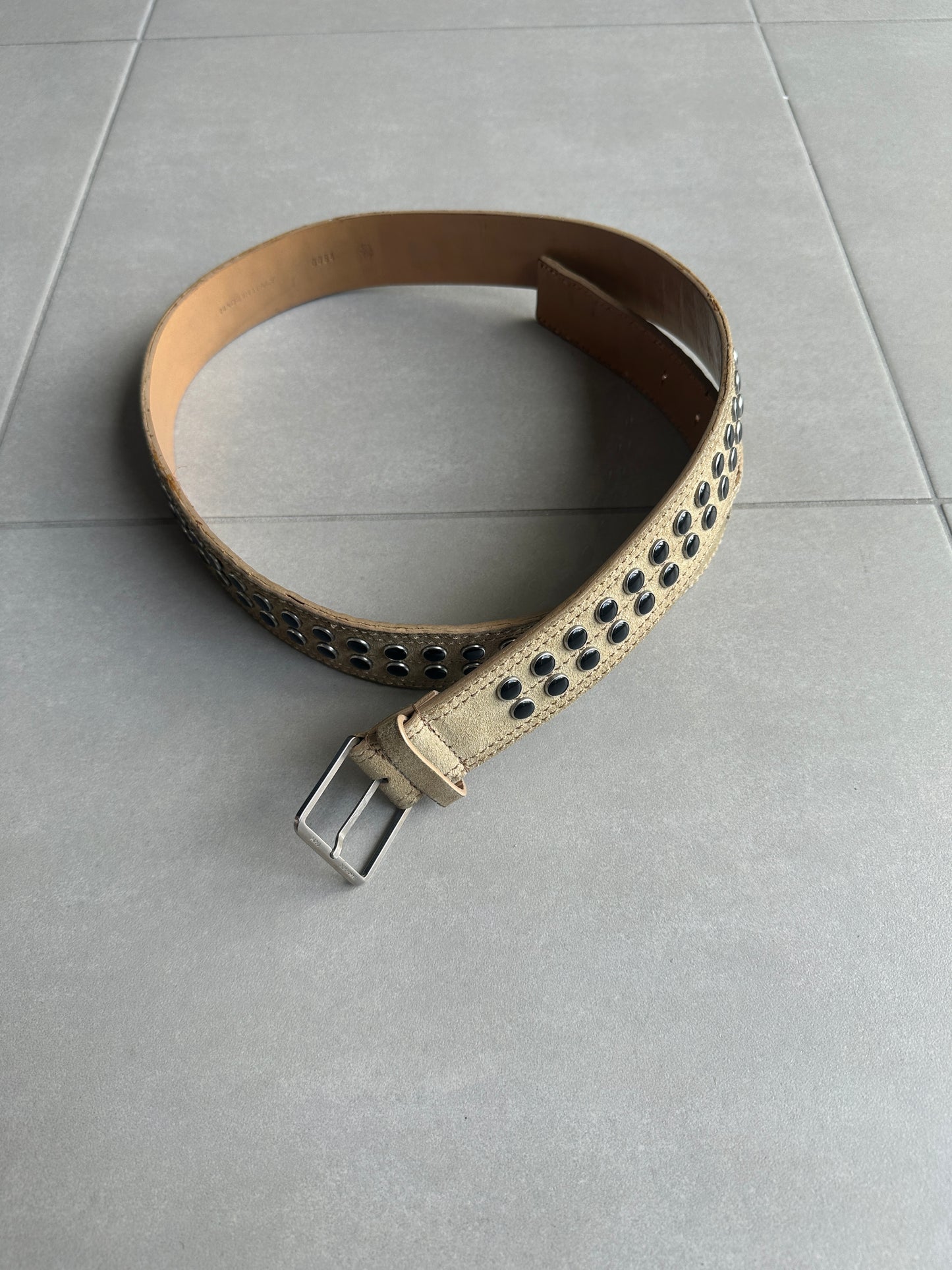 Dior Homme AW04 "Victim of the crime" suede studded leather belt