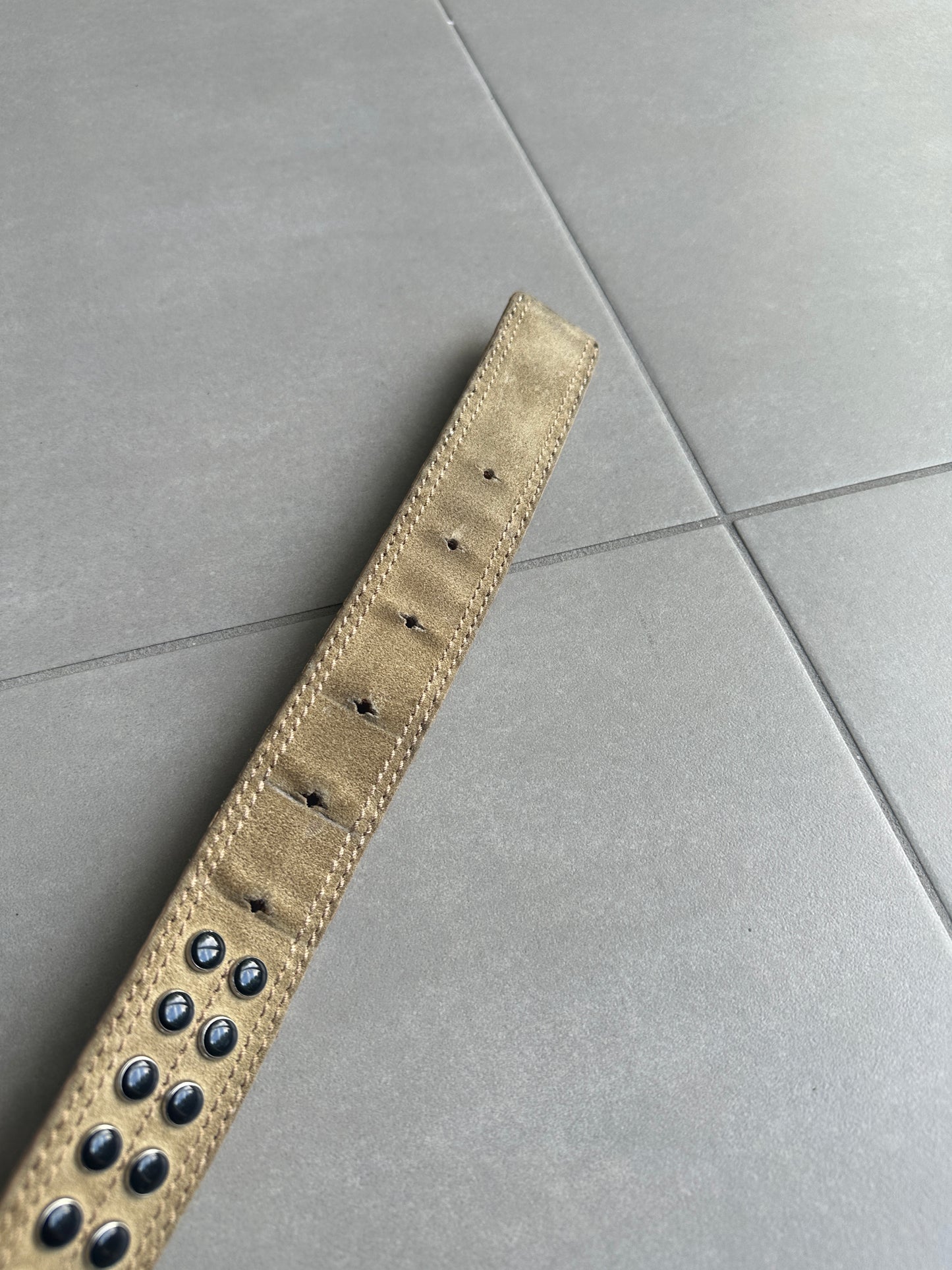Dior Homme AW04 "Victim of the crime" suede studded leather belt