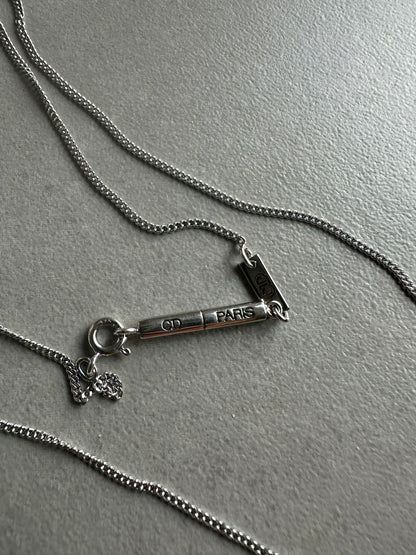 Dior Homme AW05 "In the morning" plisse dog tag 925 silver necklace