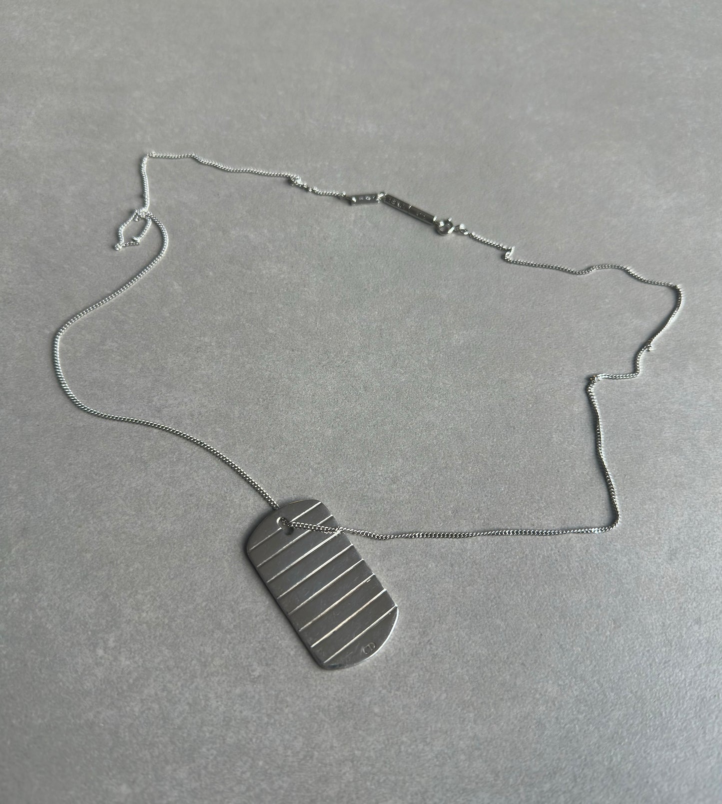 Dior Homme AW05 "In the morning" plisse dog tag 925 silver necklace