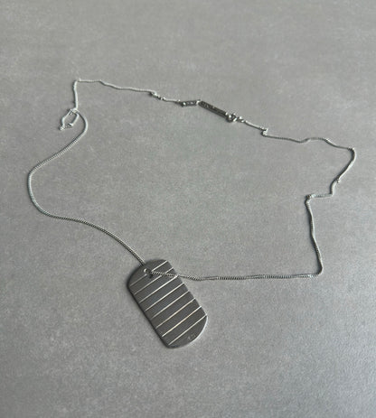 Dior Homme AW05 "In the morning" plisse dog tag 925 silver necklace