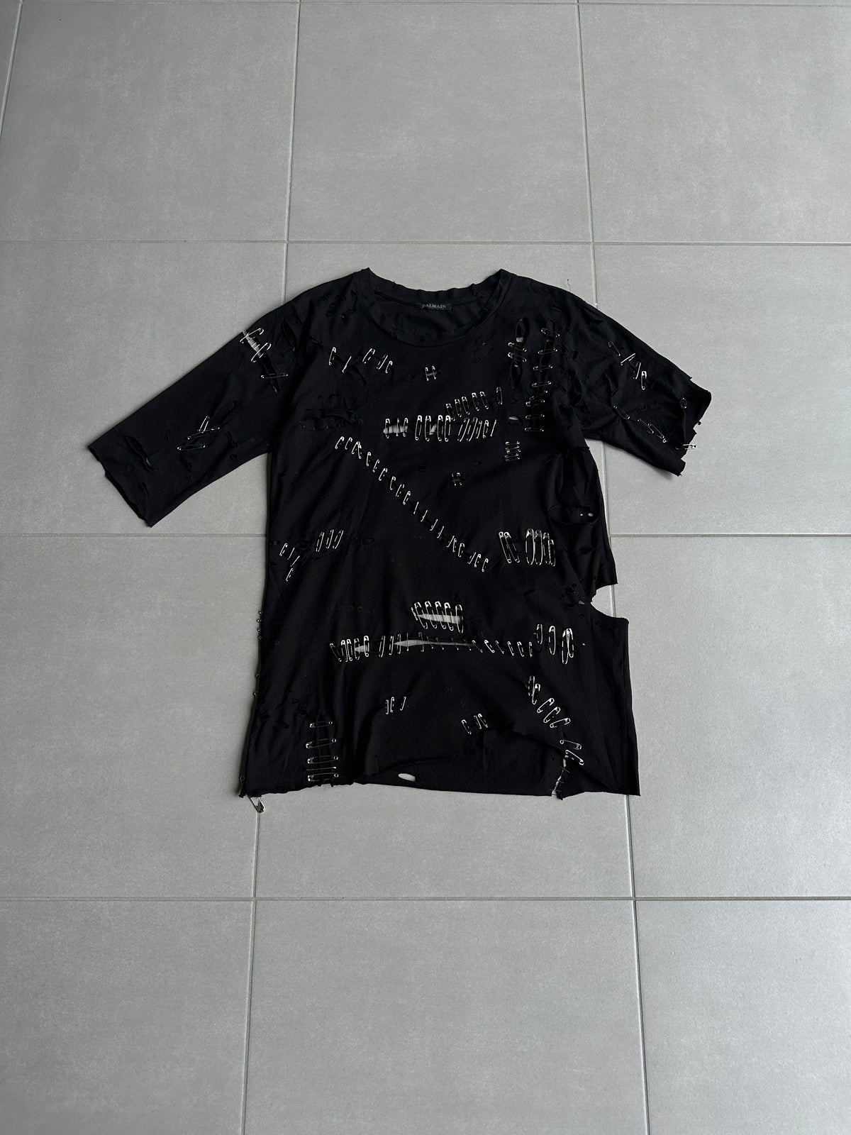 Balmain SS11 Safety pin destroyed t-shirt