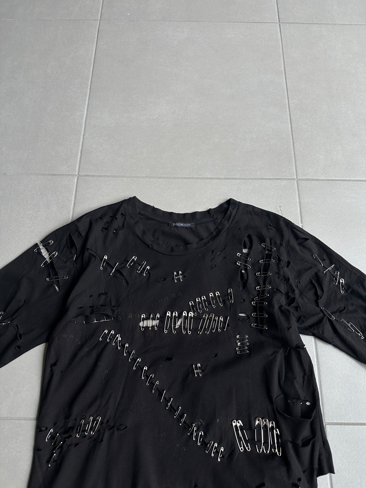 Balmain SS11 Safety pin destroyed t-shirt