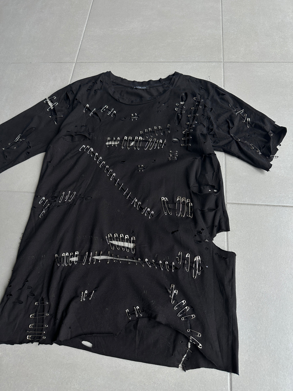 Balmain SS11 Safety pin destroyed t-shirt