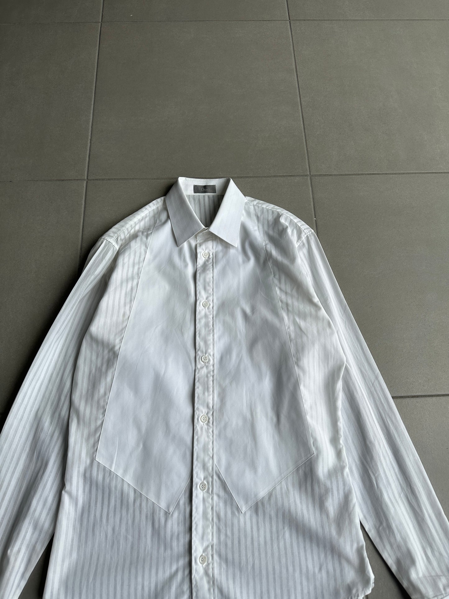 Dior Homme AW06 “These grey days” striped Sheer button up