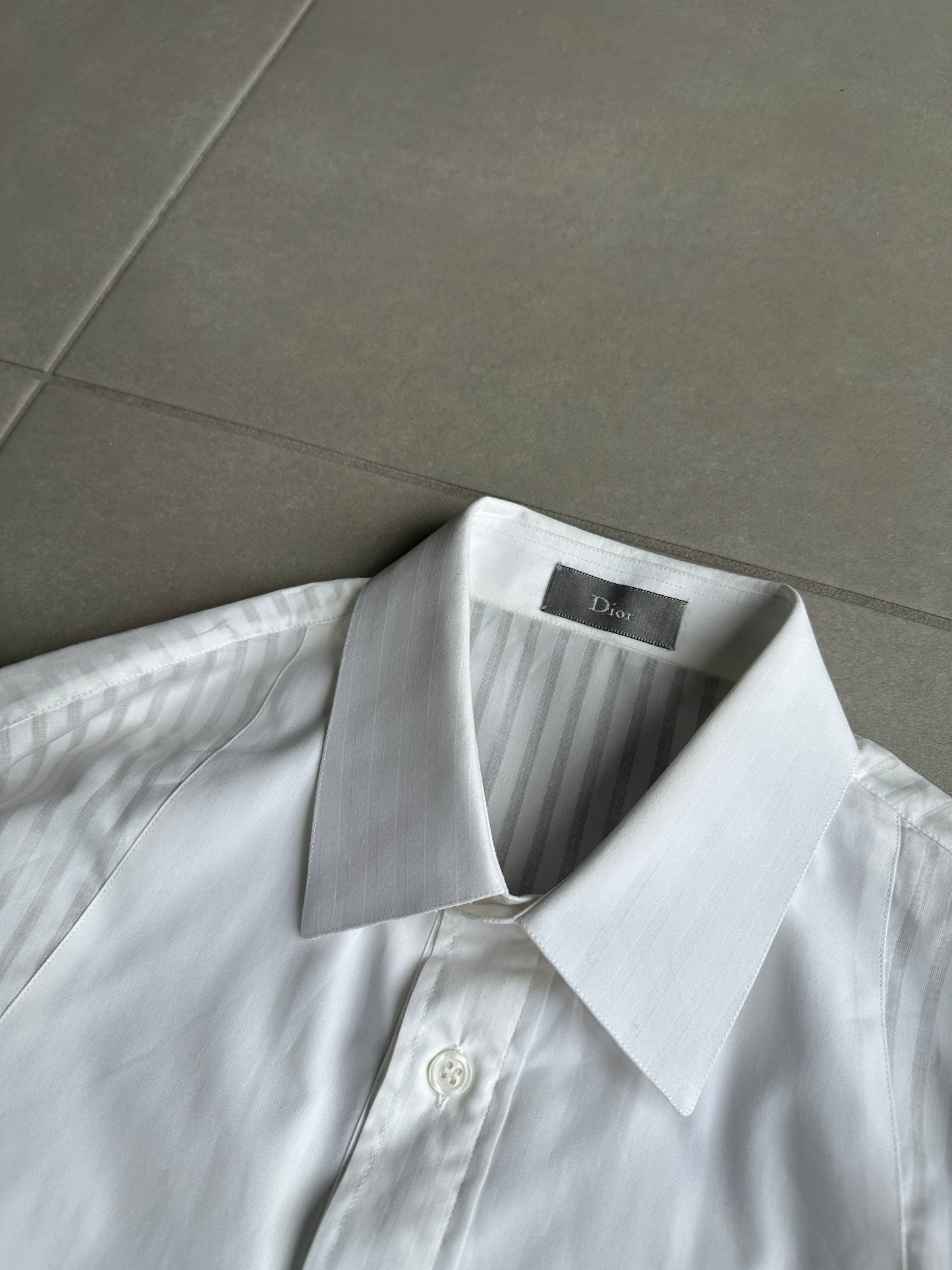 Dior Homme AW06 “These grey days” striped Sheer button up