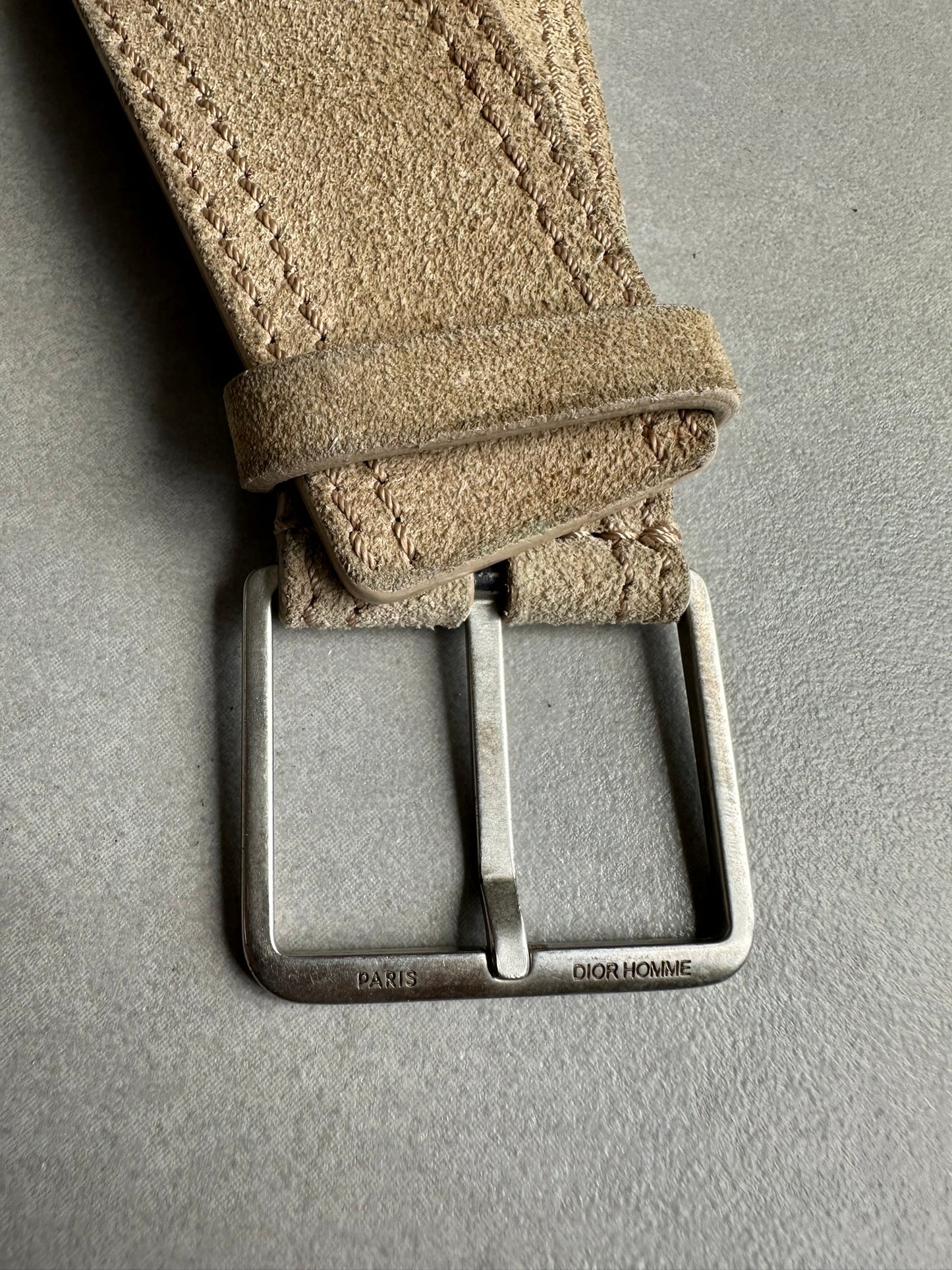 Dior Homme AW04 "Victim of the crime" beige suede leather belt