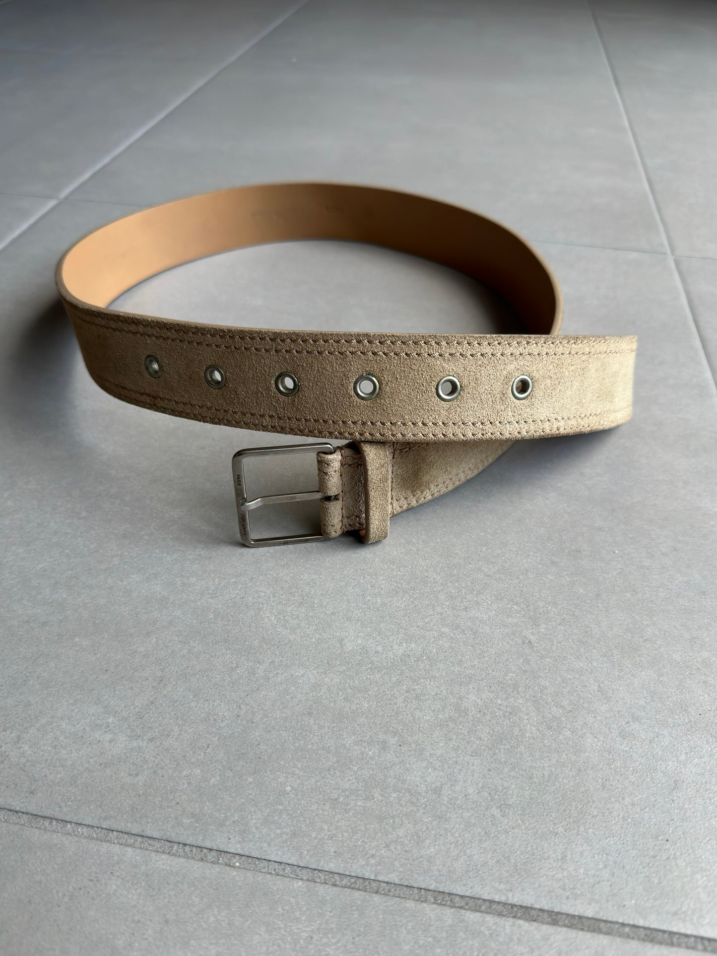 Dior Homme AW04 "Victim of the crime" beige suede leather belt