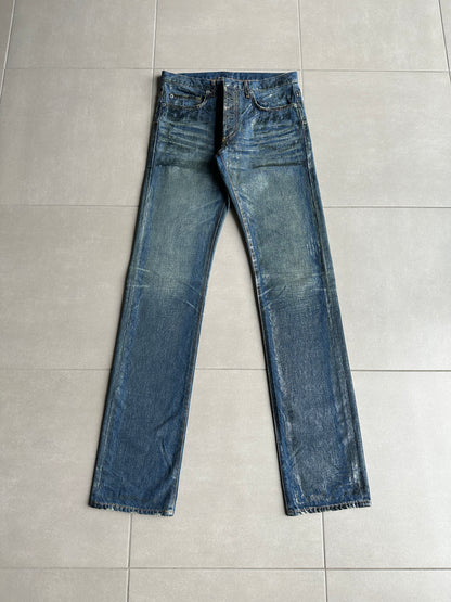 Dior Homme AW05 "In The Morning" Green waxed denim