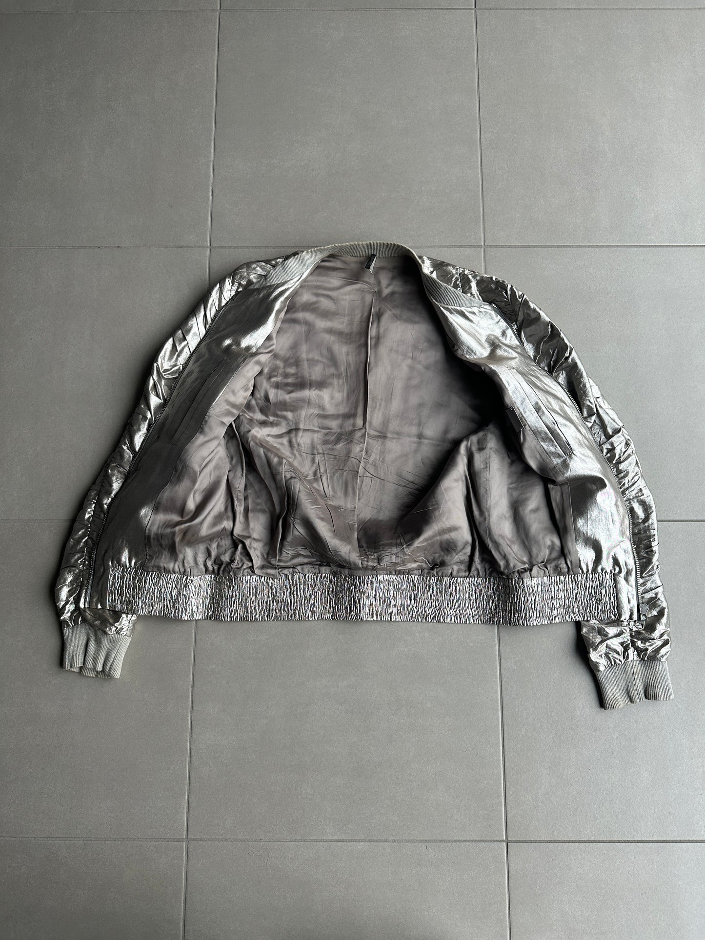 Dior Homme SS07 “We Look Good Together” silver pleated bomber