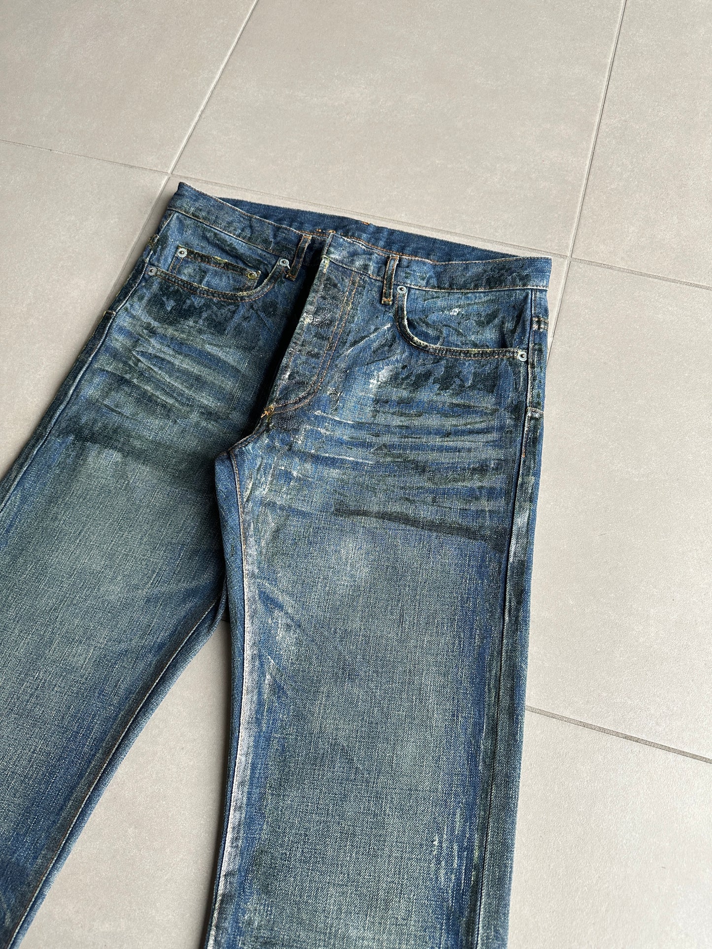 Dior Homme AW05 "In The Morning" Green waxed denim