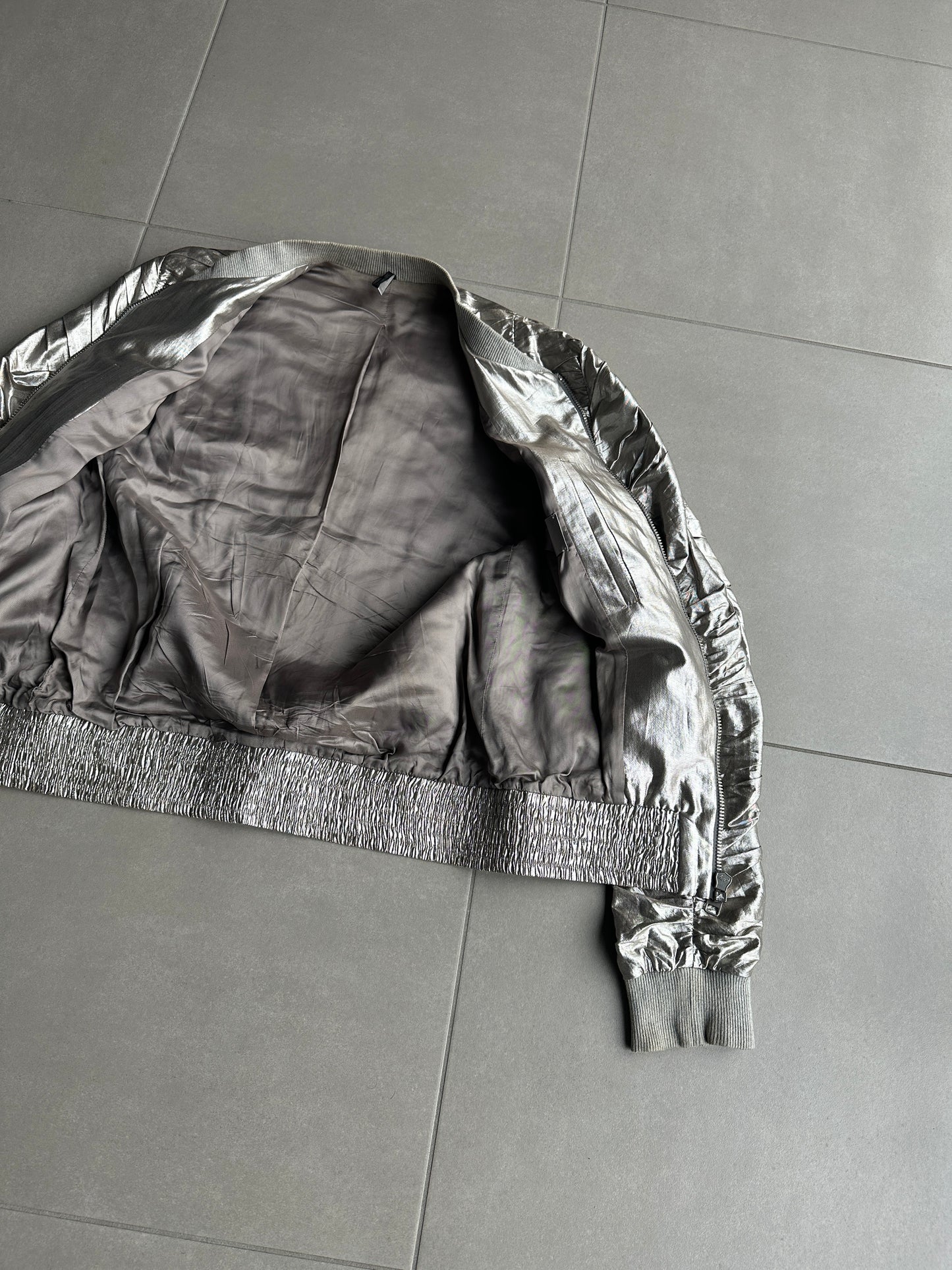 Dior Homme SS07 “We Look Good Together” silver pleated bomber