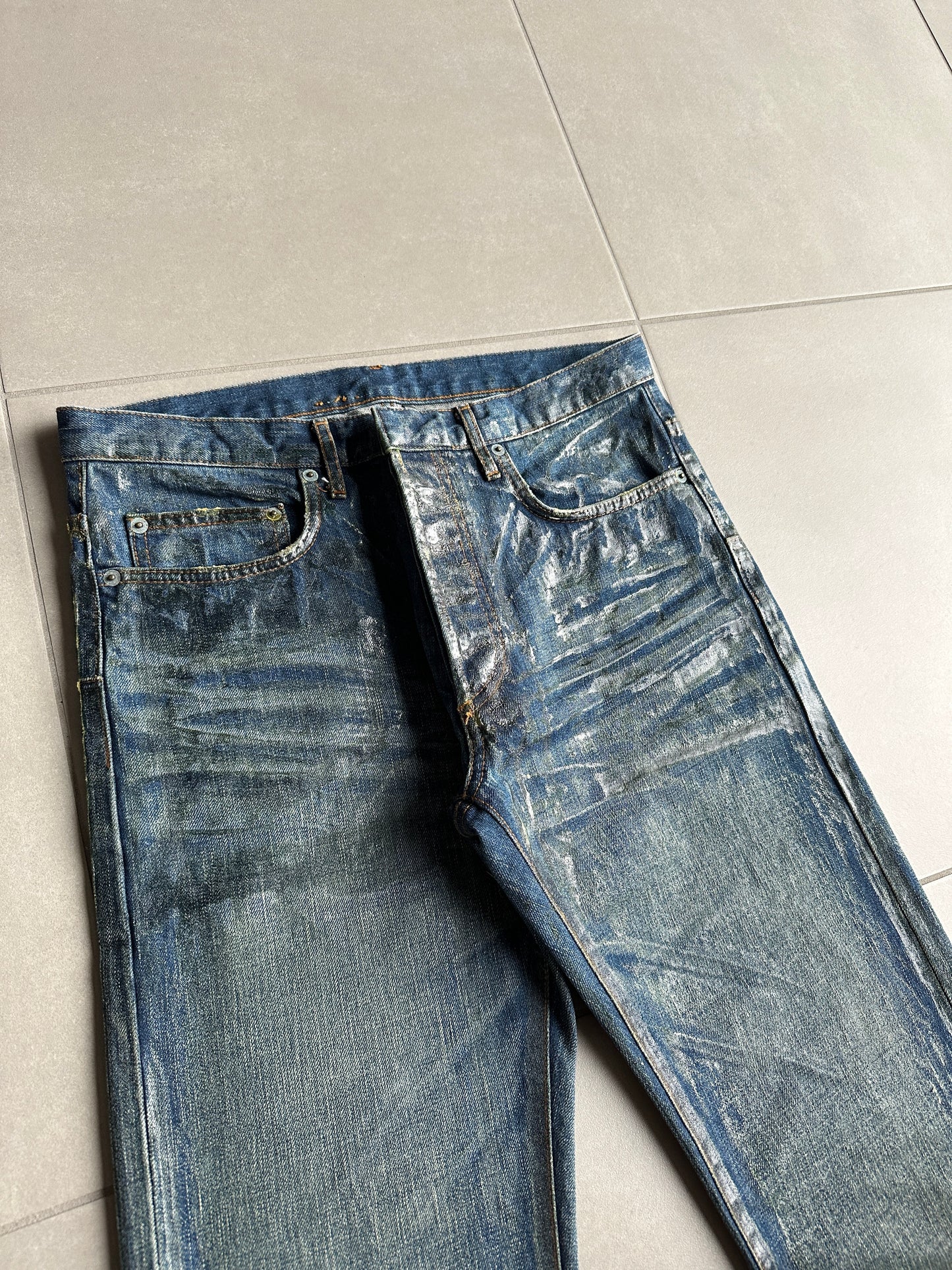 Dior Homme AW05 "In The Morning" Green waxed denim