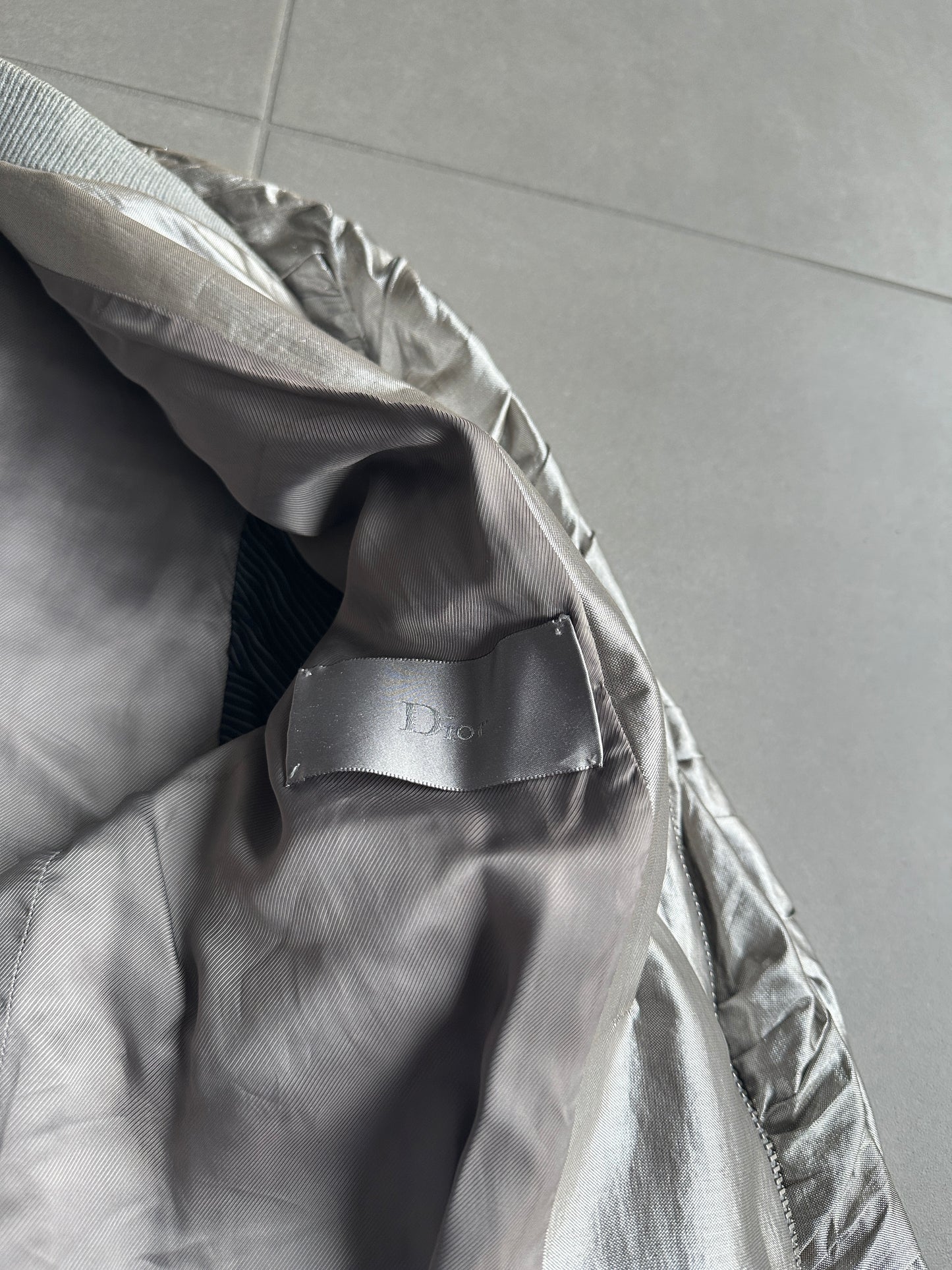 Dior Homme SS07 “We Look Good Together” silver pleated bomber
