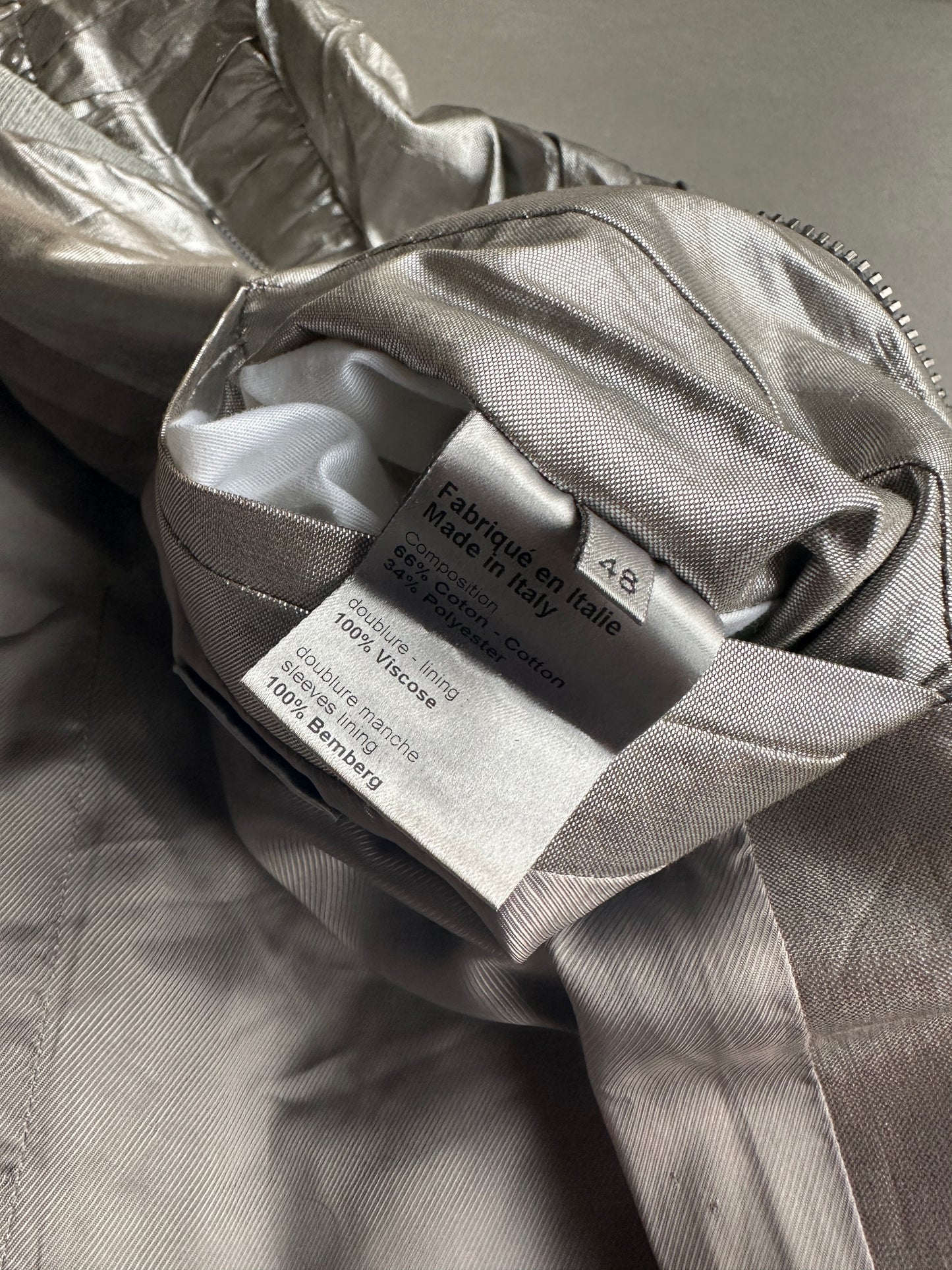 Dior Homme SS07 “We Look Good Together” silver pleated bomber