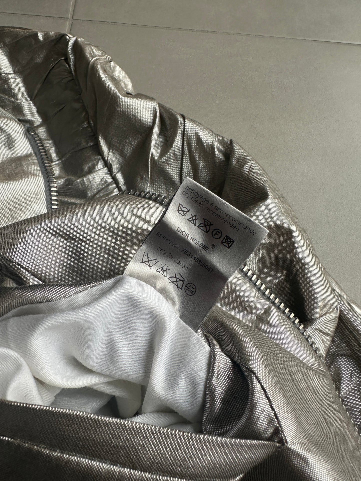 Dior Homme SS07 “We Look Good Together” silver pleated bomber