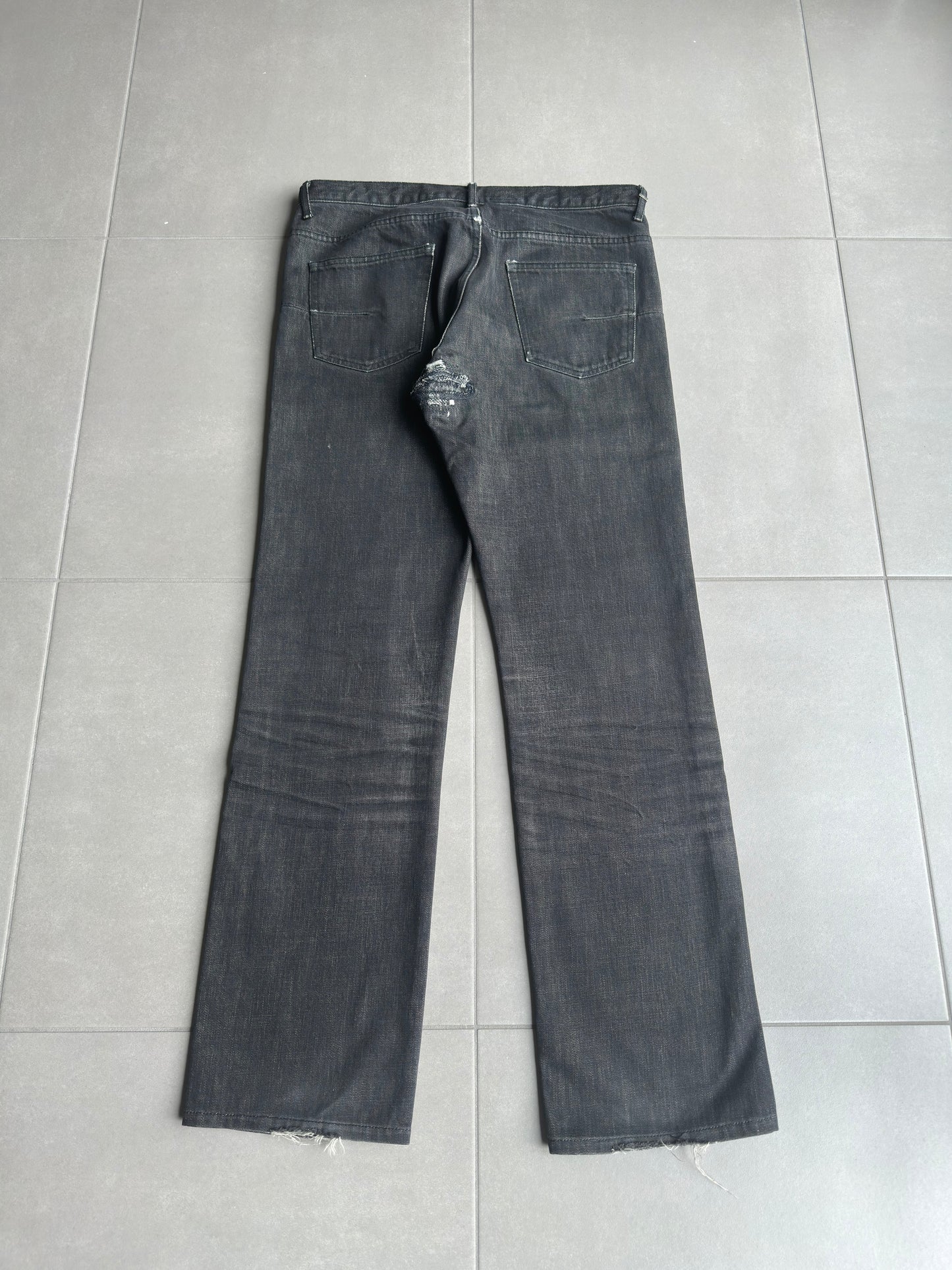 Dior Homme AW06 whiskered claw-mark jeans