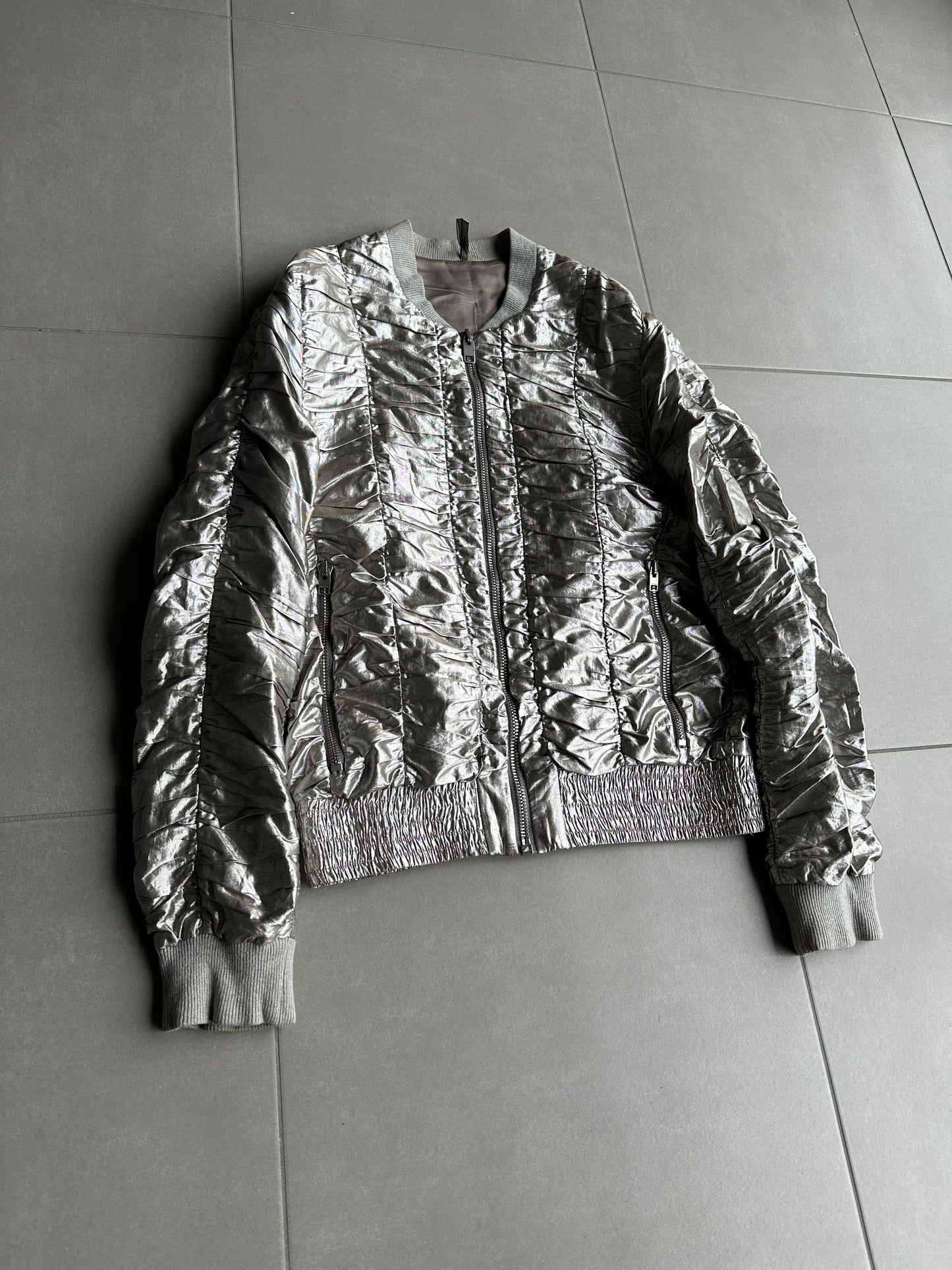 Dior Homme SS07 “We Look Good Together” silver pleated bomber