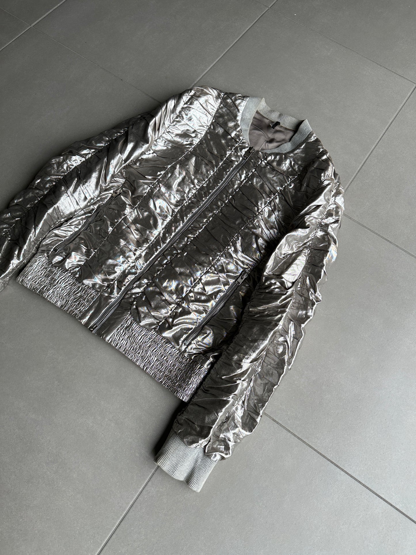 Dior Homme SS07 “We Look Good Together” silver pleated bomber