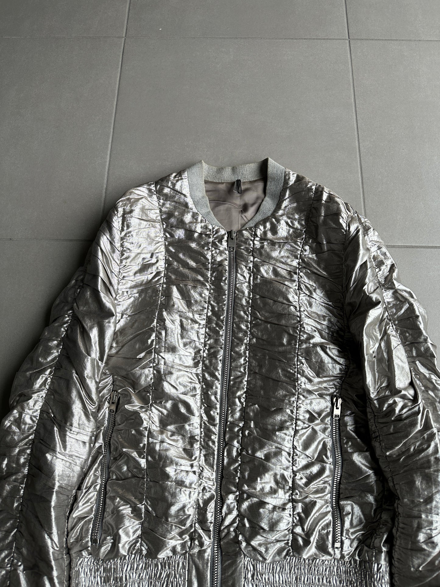 Dior Homme SS07 “We Look Good Together” silver pleated bomber