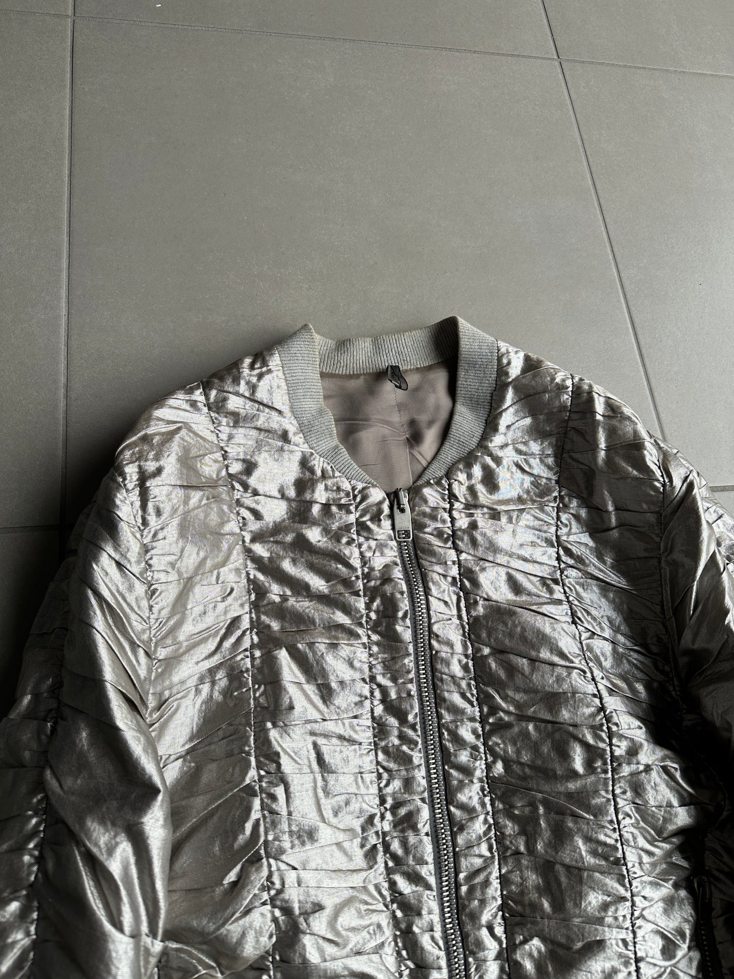Dior Homme SS07 “We Look Good Together” silver pleated bomber