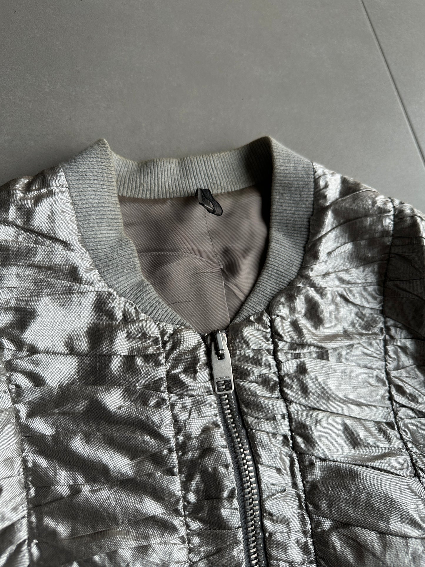 Dior Homme SS07 “We Look Good Together” silver pleated bomber